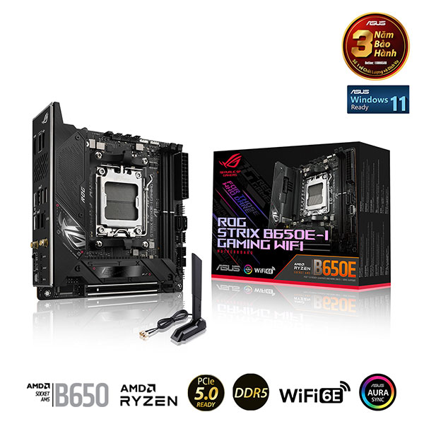 Mainboard Asus ROG Strix B650E-I GAMING WIFI (AMD B650/ Socket AM5/ ITX/ 2 khe ram/ DDR5/ 2.5 Gigabit LAN)