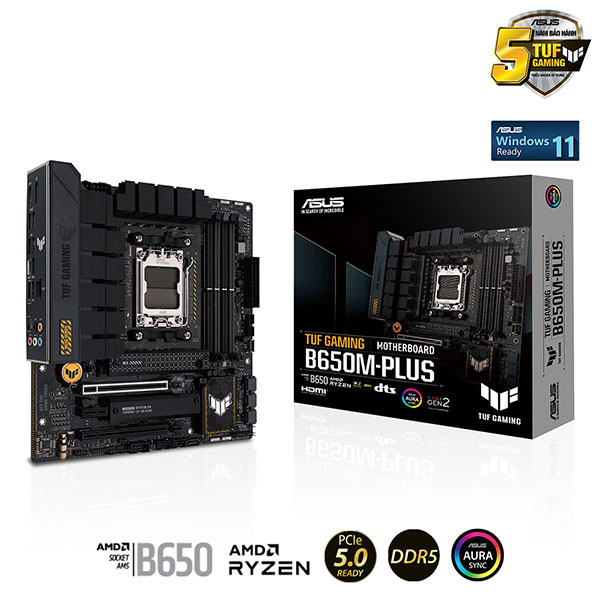 Mainboard Asus TUF Gaming B650M-PLUS (AMD B650/ Socket AM5/ M-ATX/ 4 khe ram/ DDR5/ 2.5 Gigabit LAN)