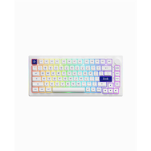 Bàn phím cơ AKKO 5075B Plus Multi-modes Blue on White Akko V3 Cream Yellow switch