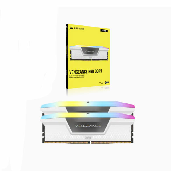 Ram desktop Corsair Vengeance RS RGB White 32GB (2x16GB) DDR5 5200Mhz (CMH32GX5M2B5200C40W)