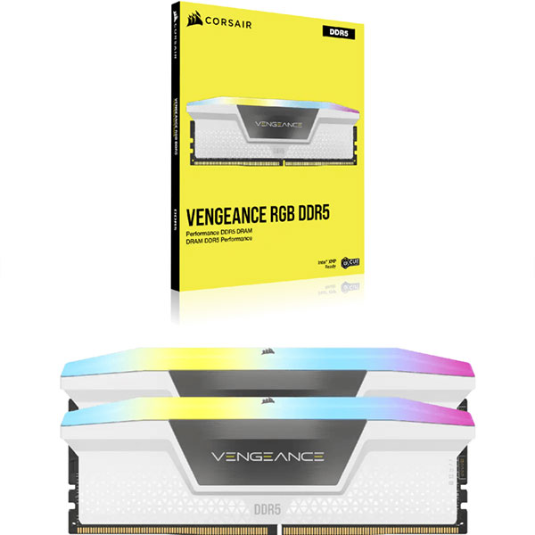 Ram Desktop Corsair Vengeance RS RGB (CMH32GX5M2B6000C40W) 32GB (2x16GB)DDR5 6000MHz White