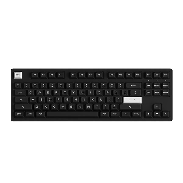 Bàn phím cơ không dây AKKO 3087 RF White on Black Akko V3 Cream Yellow Switch