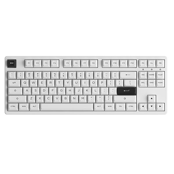 Bàn phím cơ không dây AKKO 3087 RF Black on White (Akko V3 Cream Yellow Switch/ PBT Doubleshot/ Trắng)