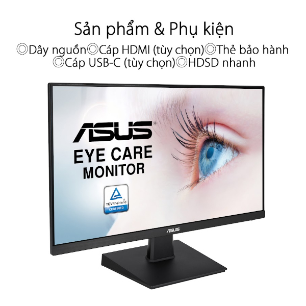 Màn hình Asus VA24ECE (23.8Inch/ Full HD/ 5ms/ 75HZ/ 250cd/m2/ IPS/ USB Type C)