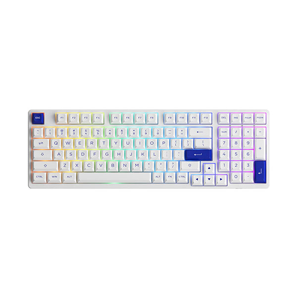 Bàn phím AKKO 3098B Multi-modes Blue on White Wireless Akko CS Jelly Pink switch