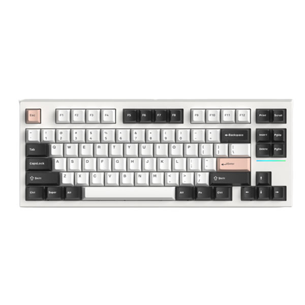 Bàn phím cơ FL-Esports FL750 White Olivia 3 Mode Gasket Mount Kailh Box V2 Red switch
