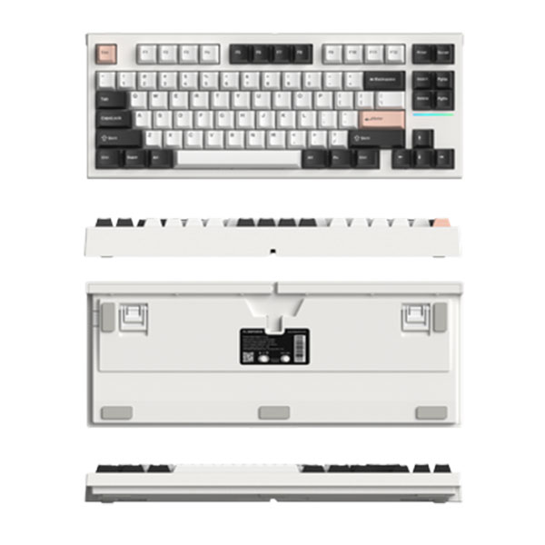 Bàn phím cơ FL-Esports FL750 White Olivia 3 Mode Gasket Mount Kailh Box V2 Red switch