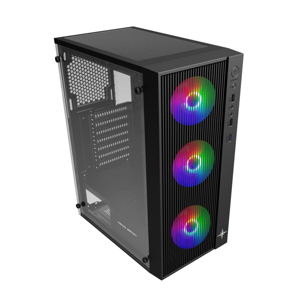 Vỏ máy tính KENOO ESPORT AF13 - 3F - Mầu Đen (Mid Tower/ ATX)