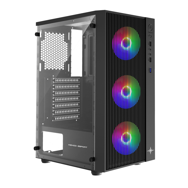 Vỏ máy tính KENOO ESPORT AF13 - 3F - Mầu Đen (Mid Tower/ ATX)
