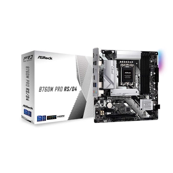 Mainboard Asrock B760M PRO RS DDR4 (Intel B760/ Socket 1700/ M-ATX/ 4 khe ram/ 2.5 Gigabit LAN)