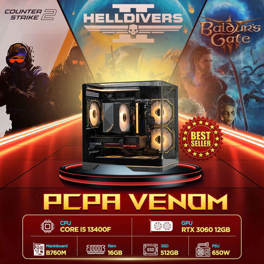 Máy tính PCPA Venom (i5 13400F/16GB/RTX 3060 12Gb/650W)