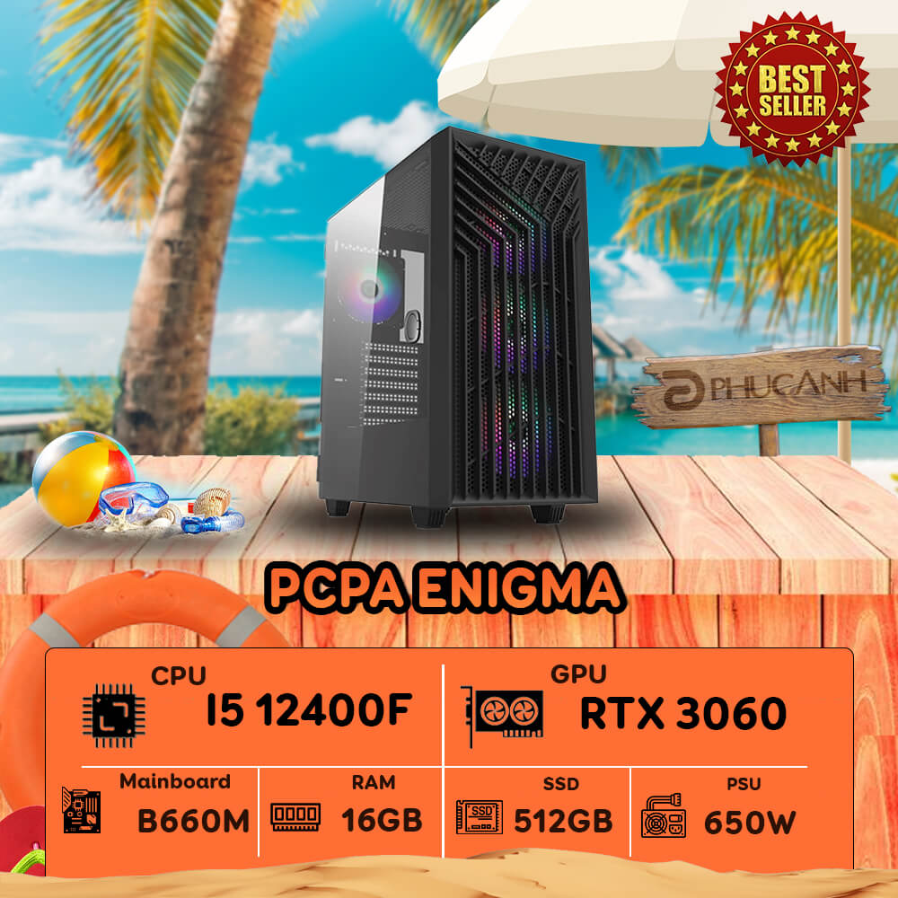 Máy tính để bàn PCPA Enigma- I5/16G/512GB/RTX3060