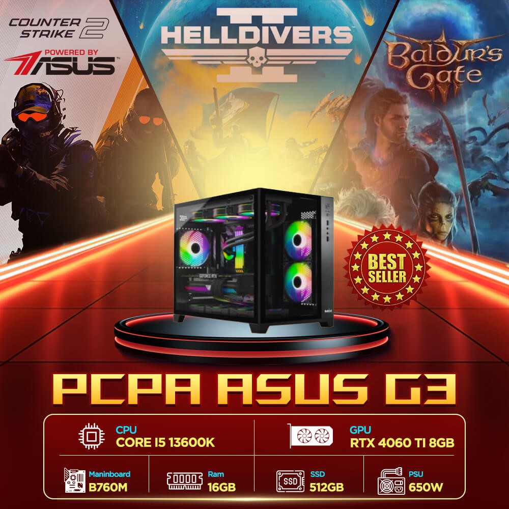 PC PCPA ASUS Gaming -I5/16G/RTX4060TI (i5 13600K/ 16GB/ 512GB SSD/ RTX 4060 Ti 8Gb/ NoOS/ 3Y)
