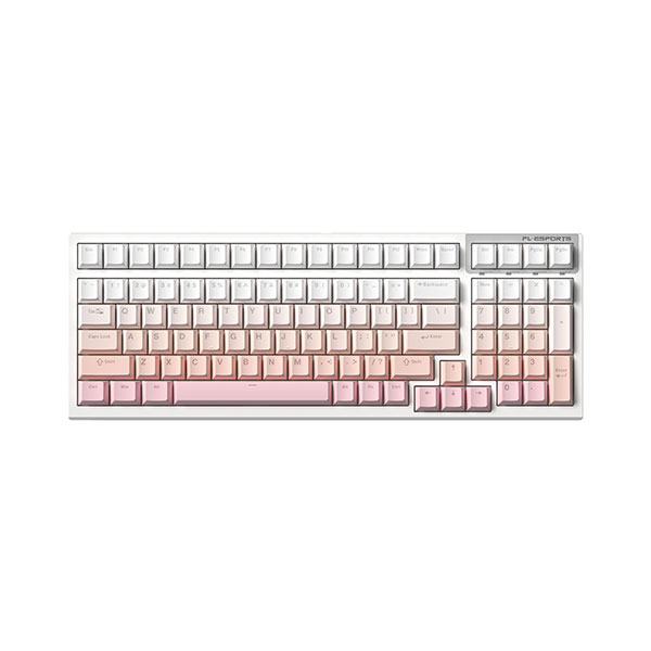 Bàn phím cơ FL-Esports FL100 CPM White Body - Gradient Pink, FLCMMK Ice Pink switch