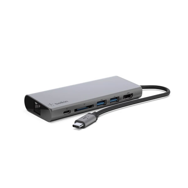 Bộ chuyển Belkin USB Type C sang HDMI, USB-C, USB3.0, Lan Gigabit và thẻ SD