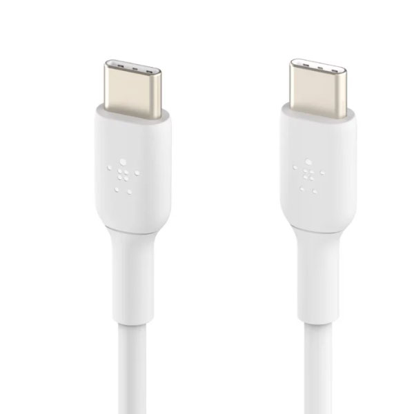 Cáp chuyển Belkin 60W USB Type C sang USB Type C 1M vỏ nhựa PVC (Màu trắng)