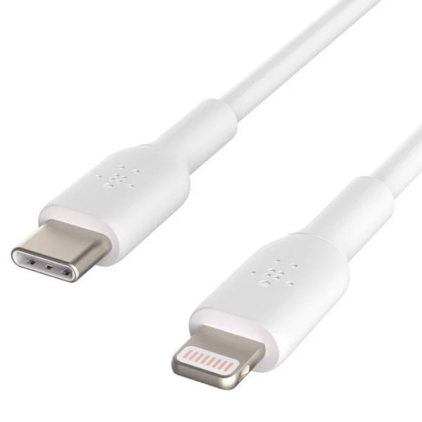 Cáp chuyển Belkin 30W USB Type C sang Lightning 1M (Màu trắng)