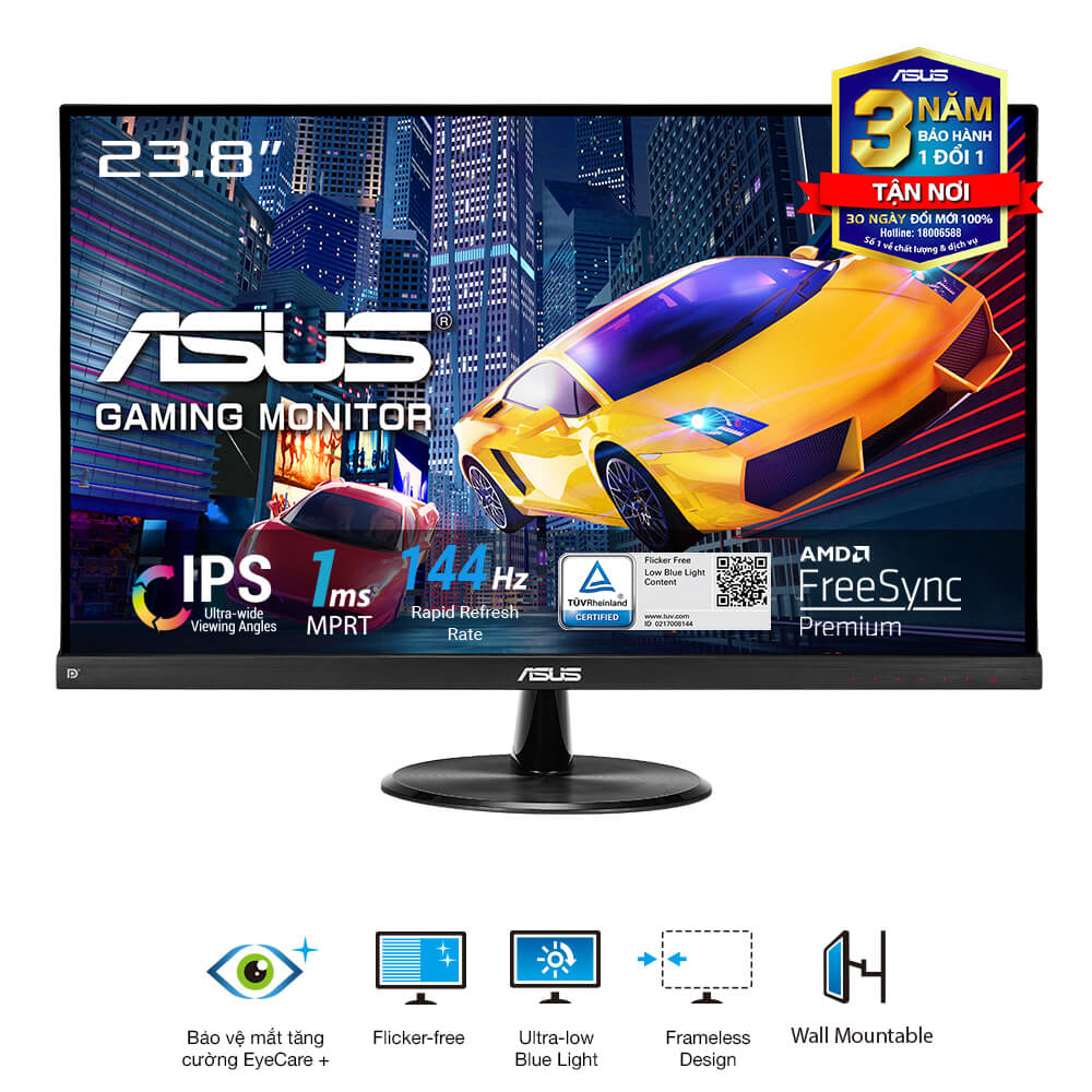 Màn hình gaming Asus VP249QGR (23.8Inch/ Full HD/ 1ms/ 144Hz/ IPS/ Tích hợp Loa)