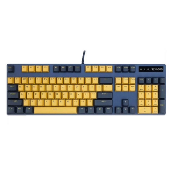 Bàn phím cơ Rapoo V500 Pro Yellow Blue (Blue Switch/ PBT Doubleshot/ LED Trắng/ Vàng)