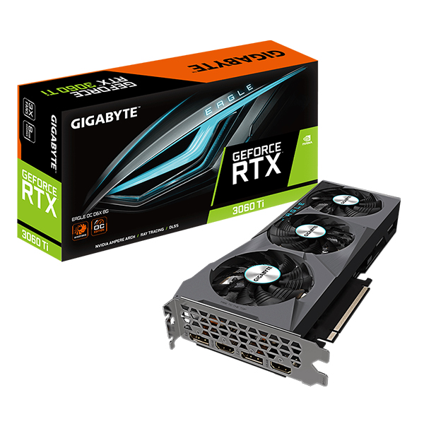 Cạc màn hình Gigabyte RTX 3060 Ti EAGLE OC D6X 8G (Geforce RTX 3060TI/ 8GB/ GDDR6X/ 256 bit)