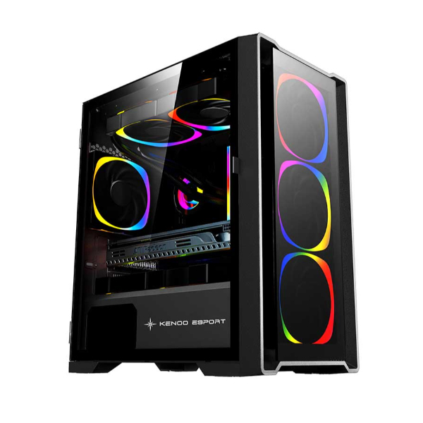 Vỏ máy tính KENOO ESPORT MK500 -3F Black (M-ATX)