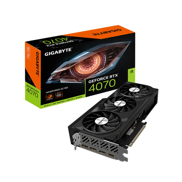 Cạc màn hình Gigabyte GeForce RTX 4070 WINDFORCE OC (12Gb/ GDDR6X/ 192 bit)