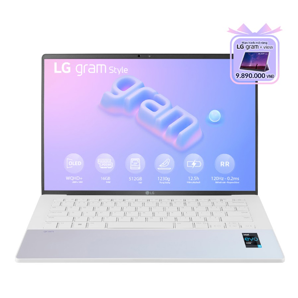 Laptop LG Gram Style 16Z90RS-G.AH54A5 (i5 1340P/ 16GB/ 512GB SSD/ 16 inch WQHD/ 120Hz/ Win11/ White)