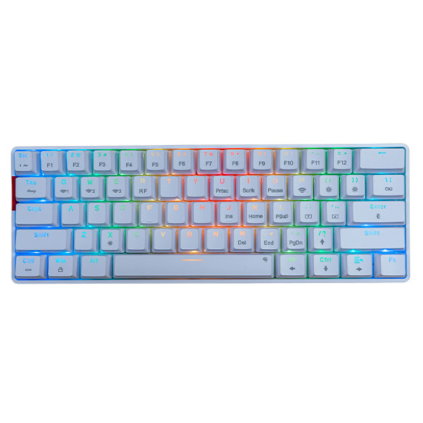 Bàn phím cơ không dây E-Dra EK361W V3 RGB Brown Switch trắng