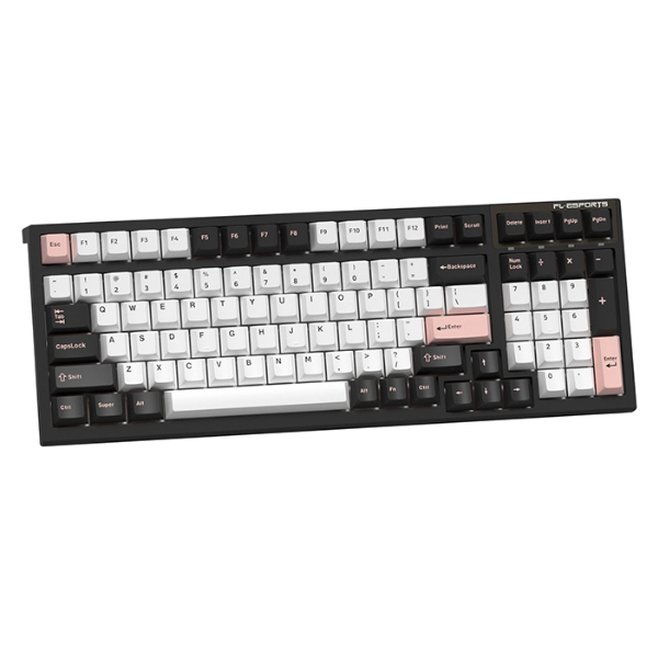 Bàn phím cơ FL-Esports FL100 CPM Black Carbon Body White Olivia Wireless FLCMMK Ice Pink switch