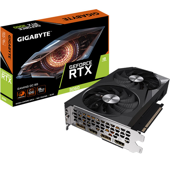 Cạc màn hình Gigabyte GeForce RTX 3060 GAMING OC (8GB/ GDDR6/ 192 bit)
