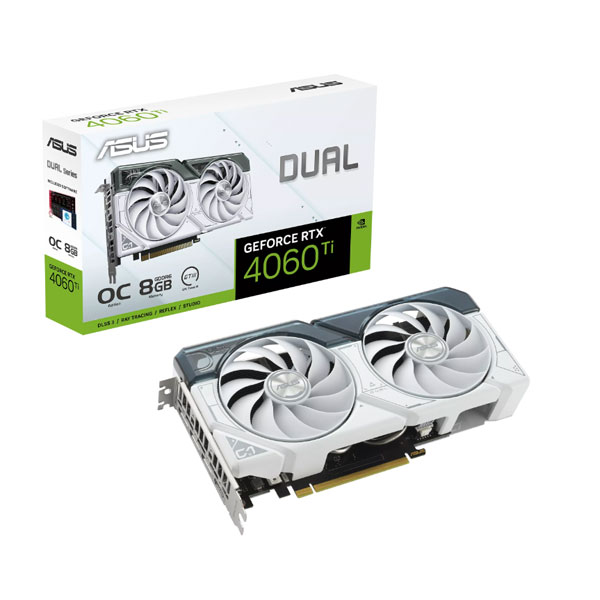 Cạc màn hình Asus Dual GeForce RTX 4060 Ti EVO White 8GB OC Edition (GDDR6/ 128 bit)