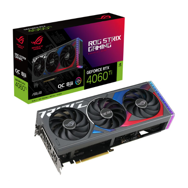 Cạc màn hình Asus ROG Strix GeForce RTX 4060 Ti OC Edition 8Gb (DDR6/ 128 bit)