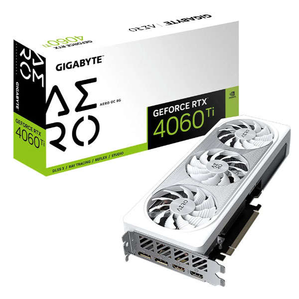 Cạc màn hình Gigabyte 4060 Ti AERO OC (8GB/ GDDR6/ 128 bit)