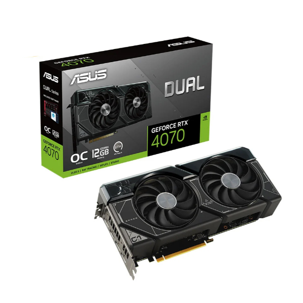 Cạc màn hình Asus Dual Dual RTX  4070 EVO OC Edition (12GB/ GDDR6X/ 192 bit)