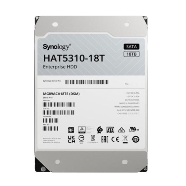 Ổ cứng NAS Synology 18TB HAT5310 (3.5Inch/ 7200rpm/ SATA 6Gb/s/ 5Y)
