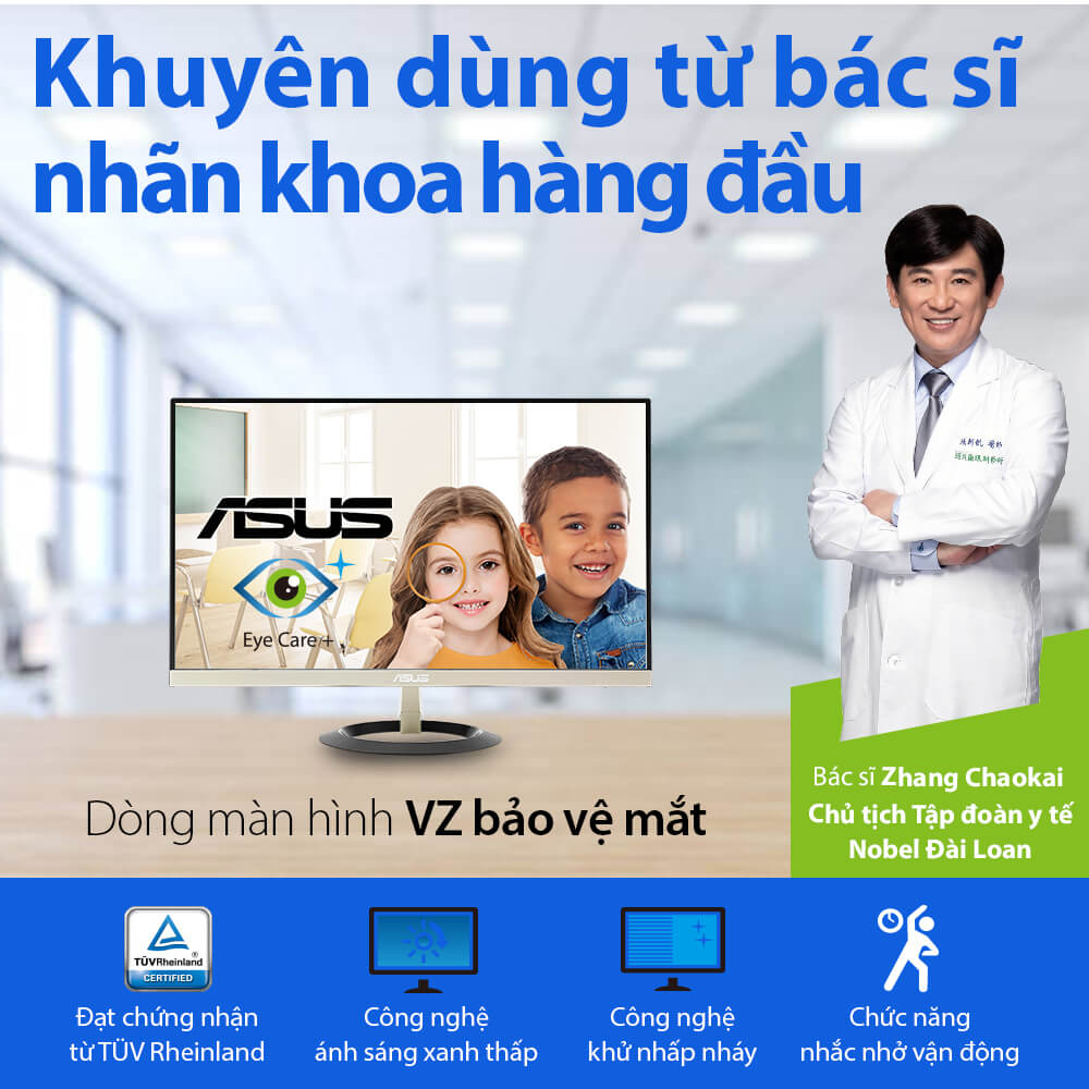 Màn hình Asus VZ249HR (23.8Inch/ Full HD/ 5ms/ 60HZ/ 250cd/m2/ IPS/ Loa)