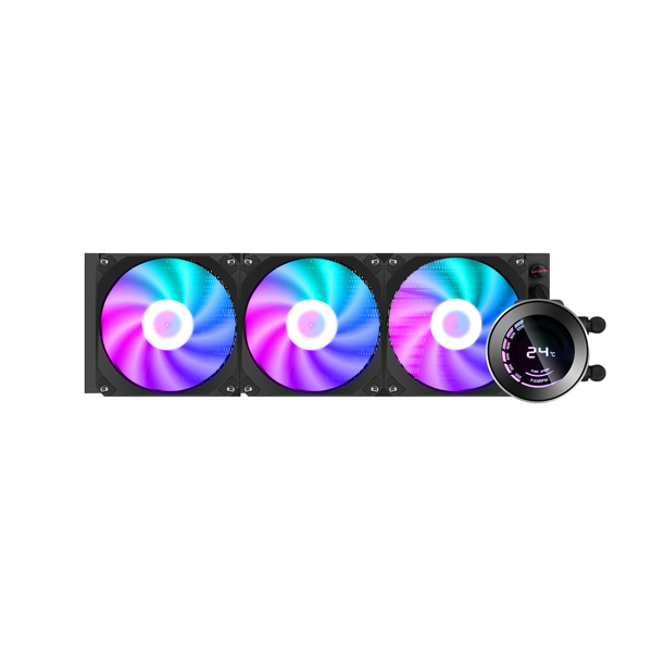 Tản Nhiệt Nước CPU SAMA T360MM BLACK ( 3 Fan 12cm ARGB , Hiển Thị Nhiệt Độ)