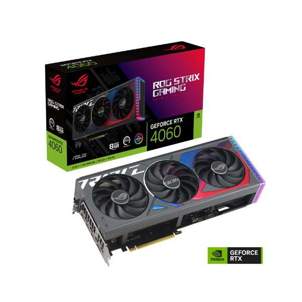 Cạc màn hình Asus ROG Strix GeForce RTX 4060 OC Edition 8GB (GDDR6/ 128 bit)