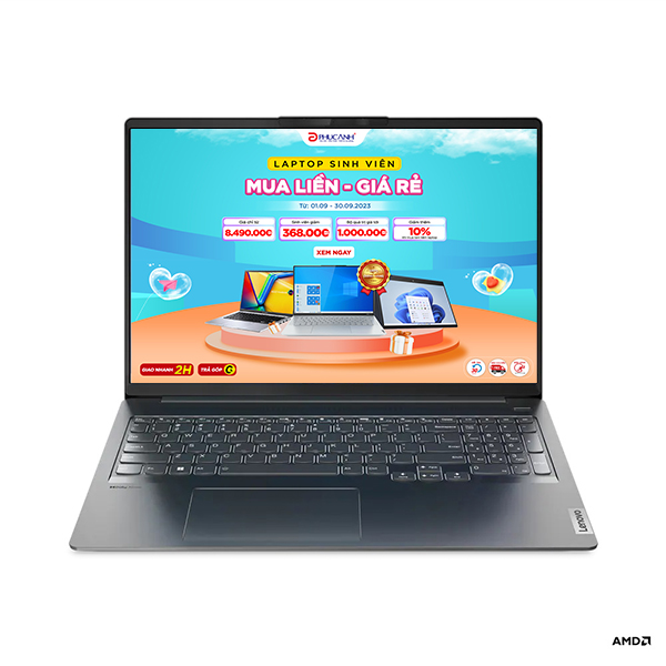 Laptop Lenovo IdeaPad 5 Pro 16ACH6 82L500WMVN (Ryzen 5 5600H/ 16GB/ 512GB SSD/ Nvidia GeForce GTX 1650 4GB GDDR6/ 16.0inch 2.5K/ Windows 11 Home/ Storm Grey/ Vỏ nhôm/ 3 Year)