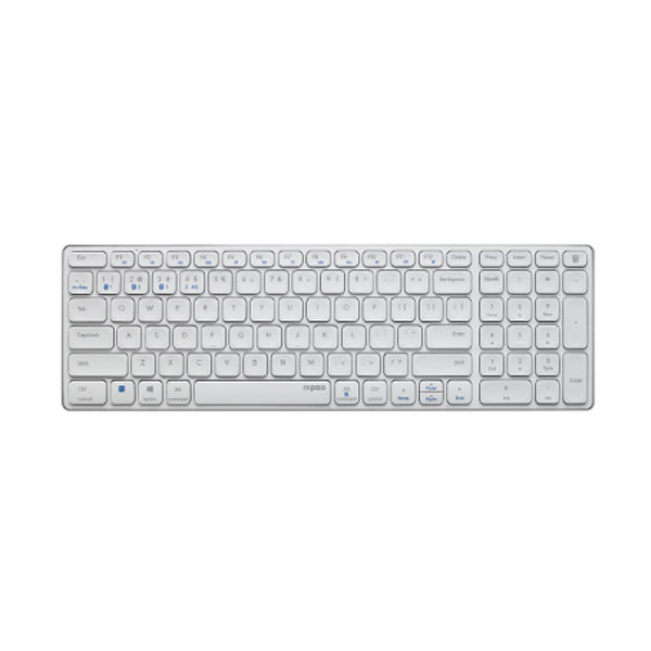 Bàn phím không dây Rapoo E9350G (Bluetooth/Wireless/ Pin sạc/ Trắng)