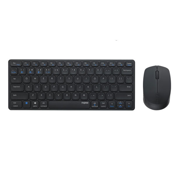 Bộ bàn phím chuột không dây Rapoo 9050M (Bluetooth/Wireless/ Pin sạc/ Đen)