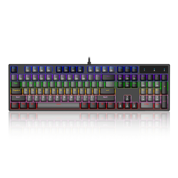 Bàn phím cơ KENOO ESPORT EK104 - Màu đen và xám - Brown switch