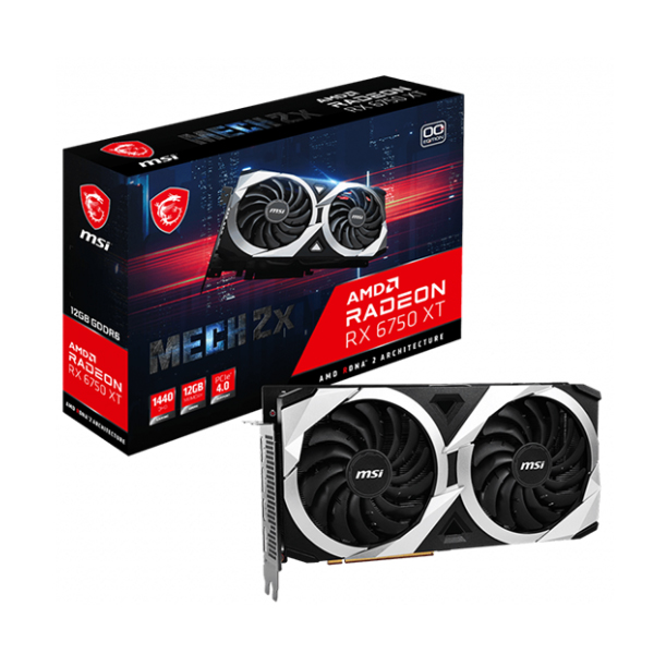 Cạc màn hình MSI RADEON RX 6750 XT MECH 2X 12G OC