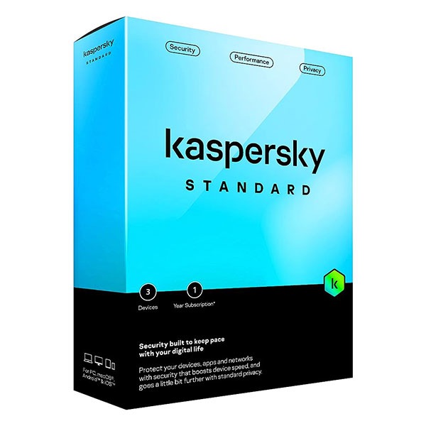 Phần mềm Diệt Virus Kaspersky Standard 3U (3 thiết bị/ 12 tháng)
