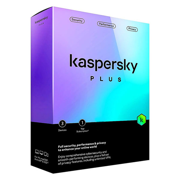 Phần mềm Diệt Virus Kaspersky Plus 3U (3 thiết bị/ 12 tháng)