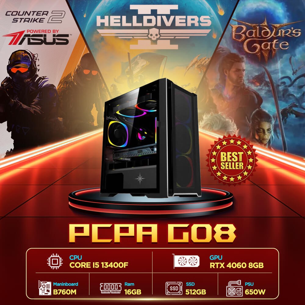 Máy tính PCPA G08 (i5 13400F/B760/16GB/RTX 4060 8Gb/650W)