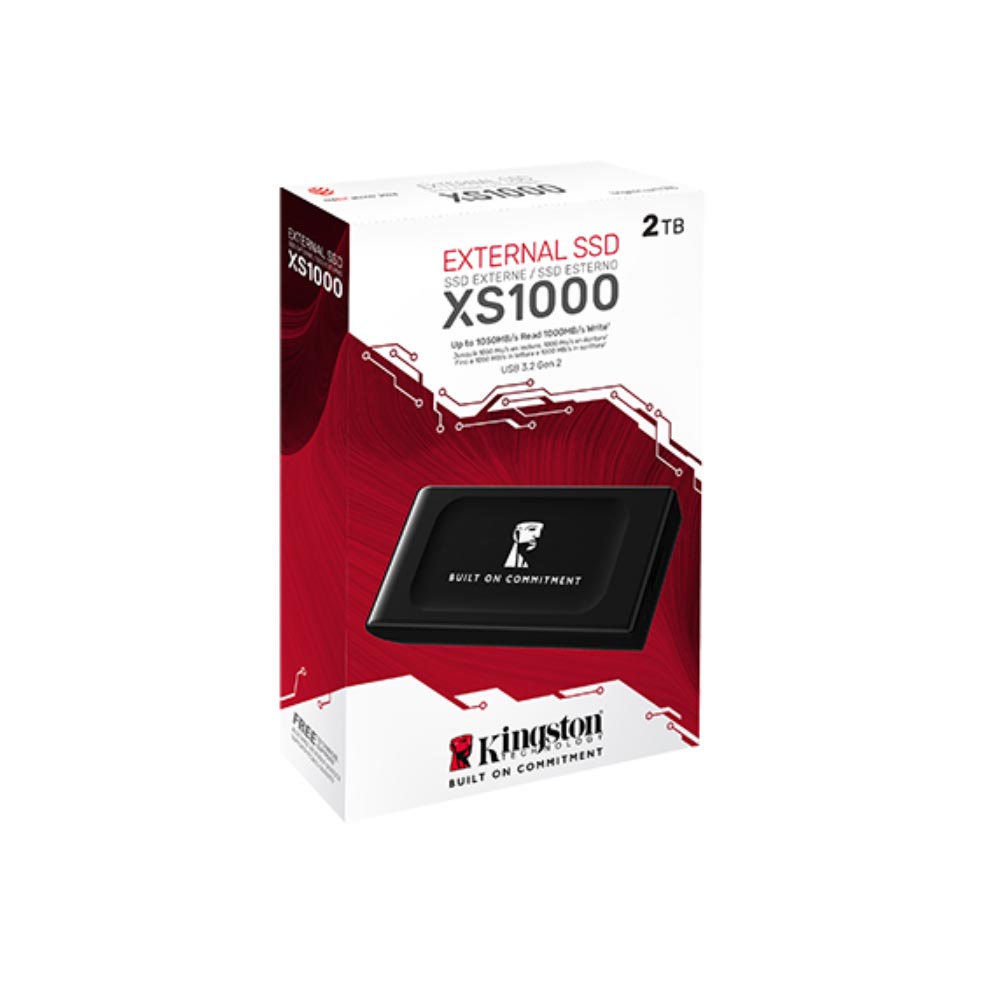 Ổ cứng di động SSD Kingston SXS1000 2Tb Màu đen (1050MB/s/ 1000MB/s/ Type-C và USB3.2)
