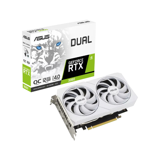 Cạc màn hình Asus Dual GeForce RTX 3060 White OC Edition (12Gb/ GDDR6/ 192 bit)