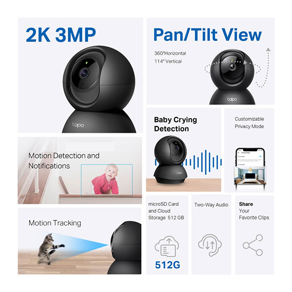 Camera ip wifi TP-Link Tapo C211 (2K 3MP/ Quay quét)