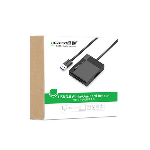 Đầu đọc thẻ Ugreen 30333 chuẩn USB 3.0 đọc thẻ nhớ SD/TF/CF/MS